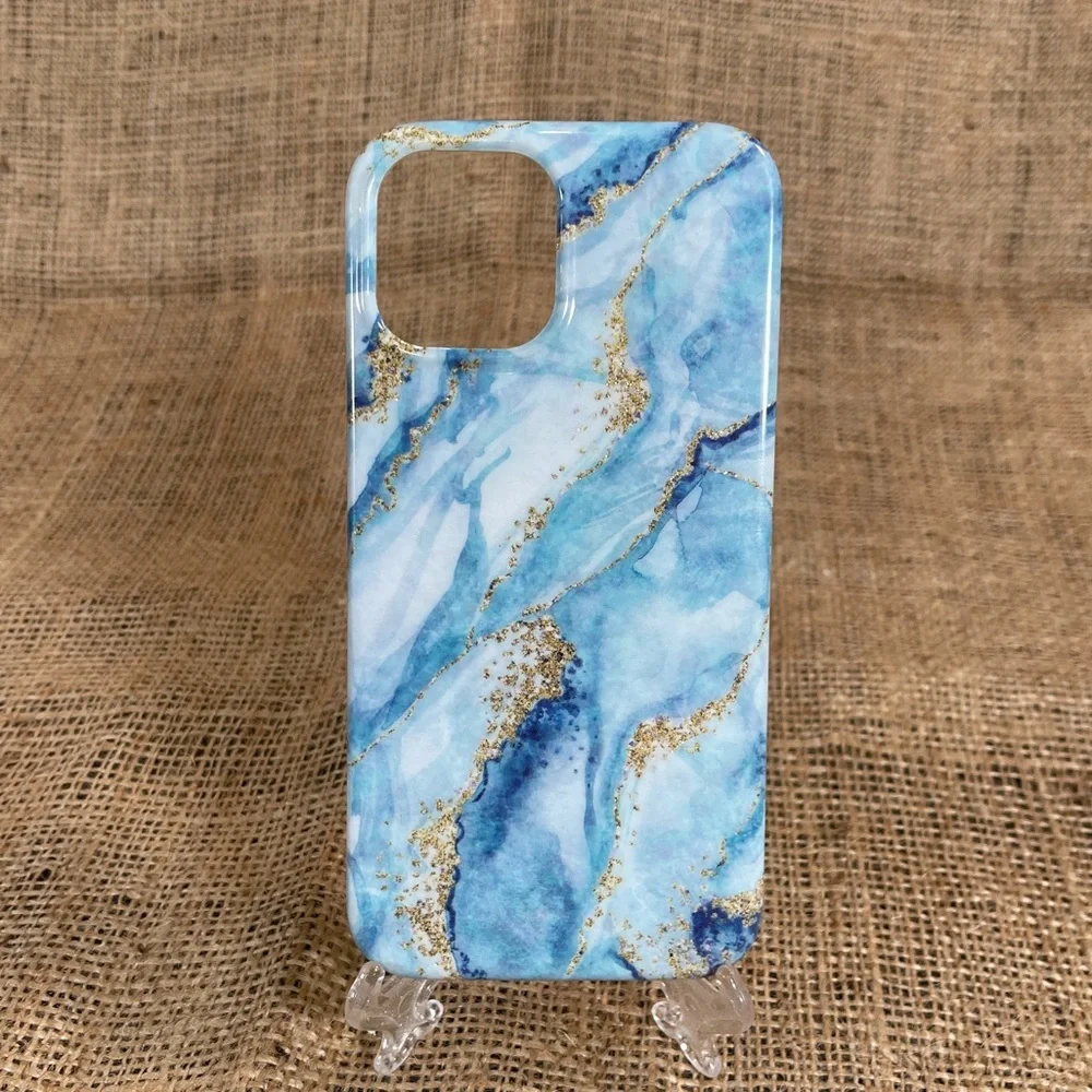 Blue & Gold Marble Case for iPhone PRO MAX